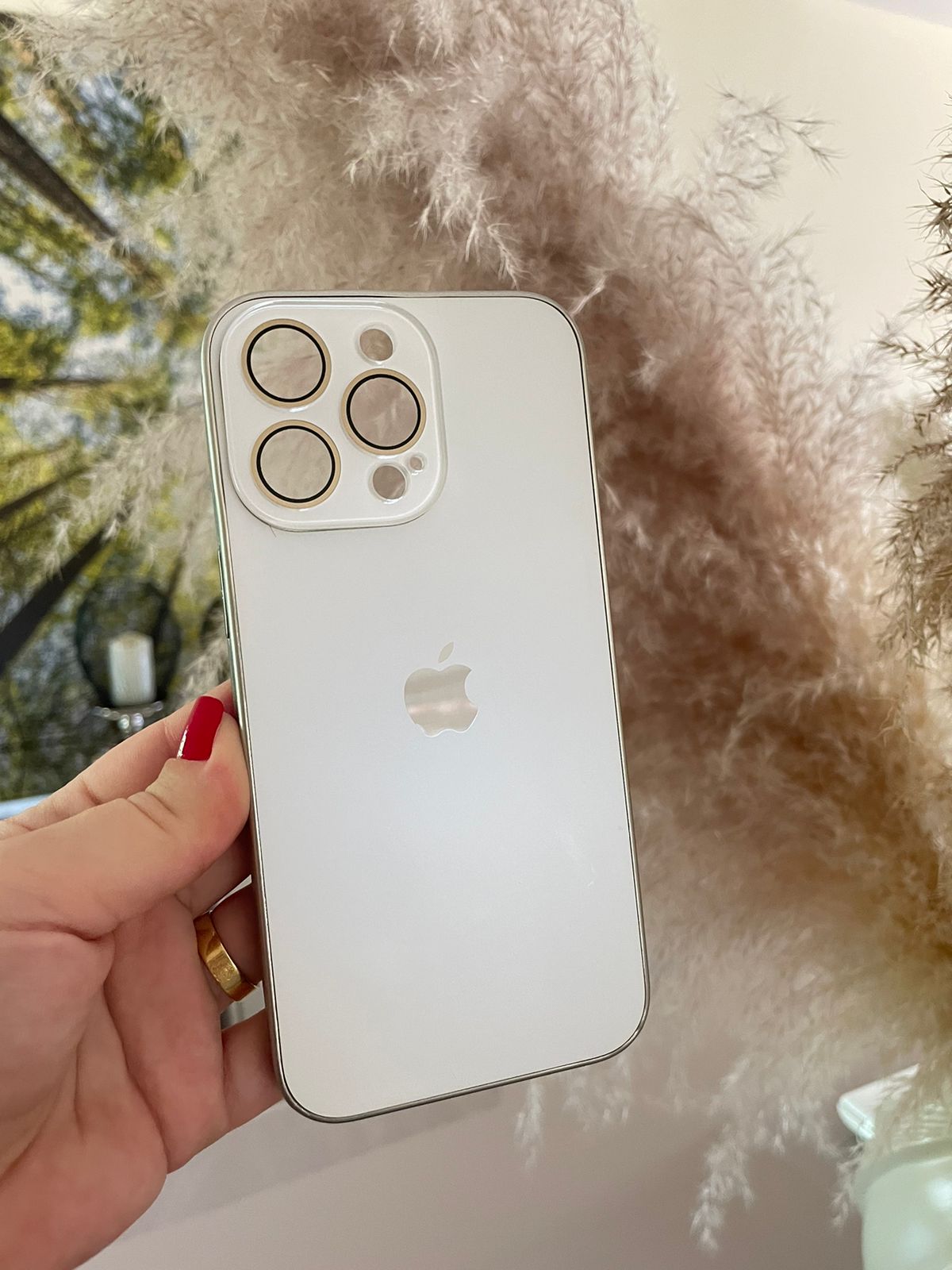iPhone 12 a 14 / Funda I Glass Titanio