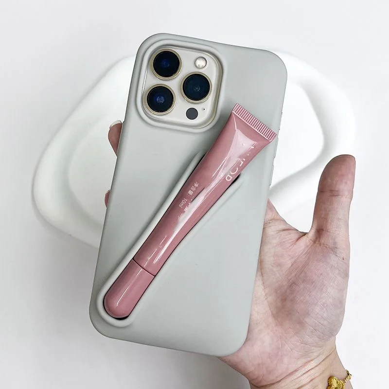 iPhone 11 a 15 / Funda Brillo de Labios