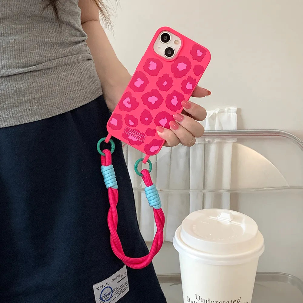 IPhone 12 a 15 / Funda Leopardo con Correa