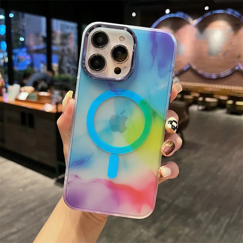 IPhone 13 y 14 MagSafe / Funda Pintura de Acuarela