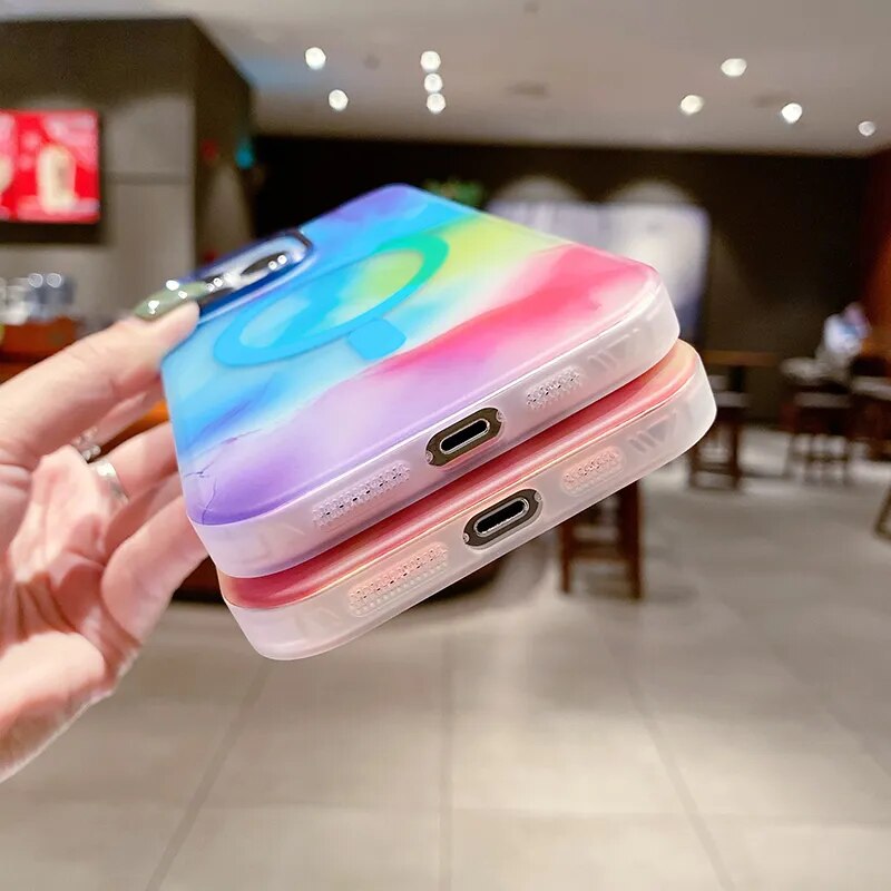 IPhone 13 y 14 MagSafe / Funda Pintura de Acuarela