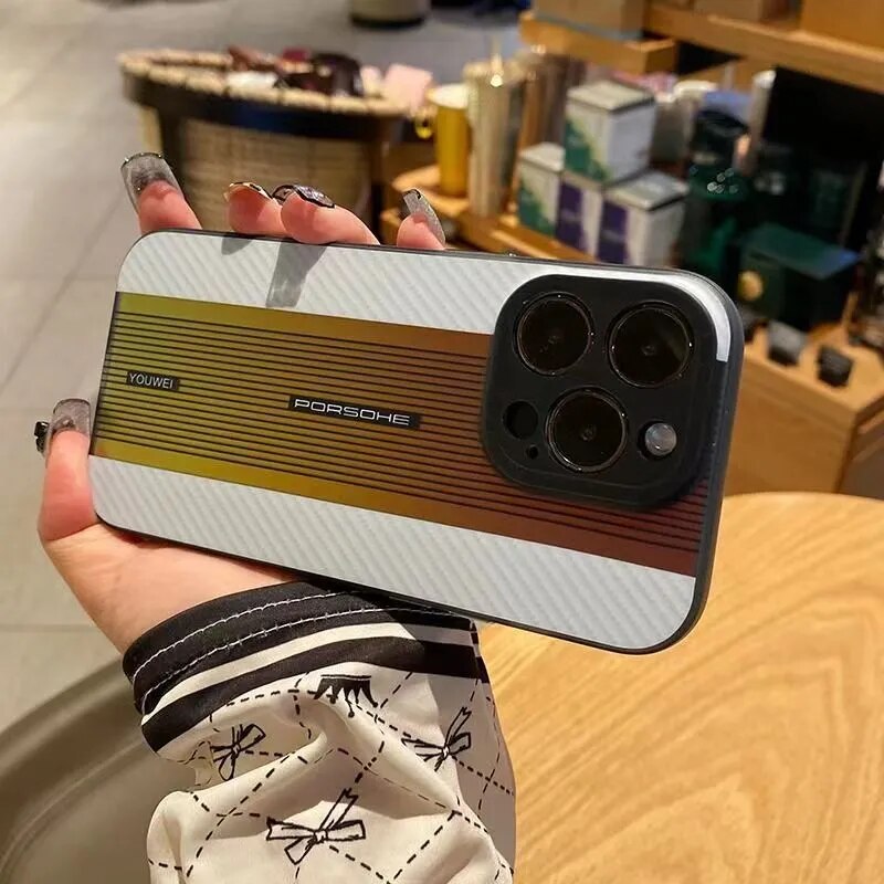 iPhone 11 a 14 / Funda Fibra de Carbono