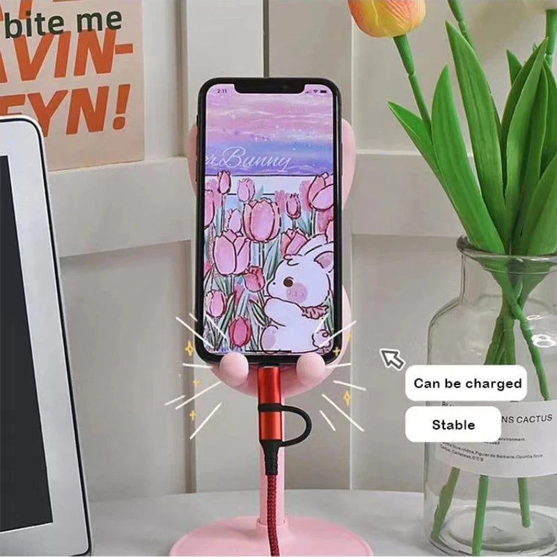 Soporte de mesa conejos / Ajustable para tableta, iphone, ipad