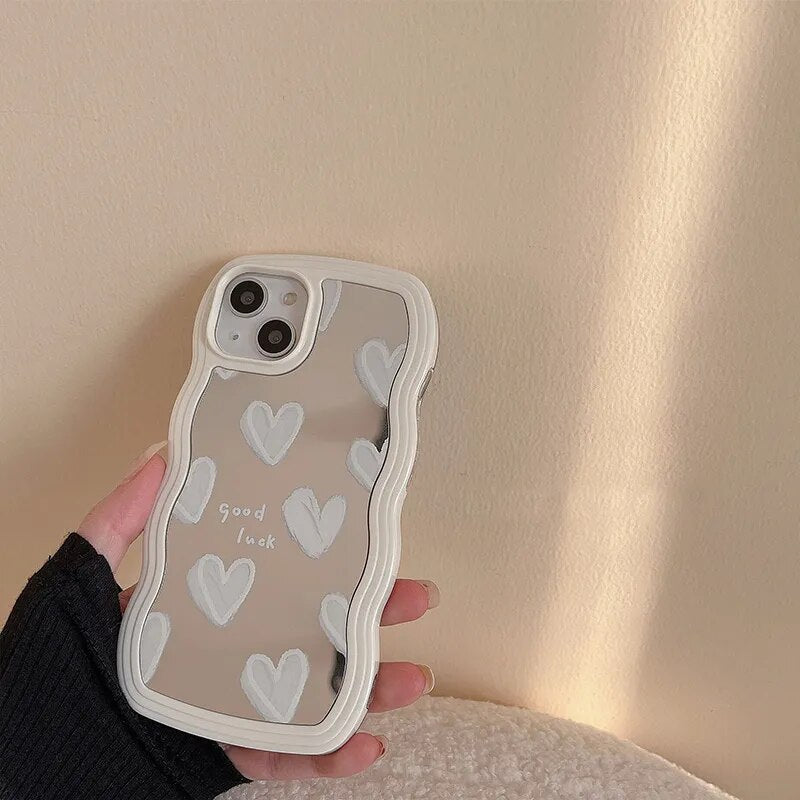 iPhone X a 14 / Funda Corazón Espejo