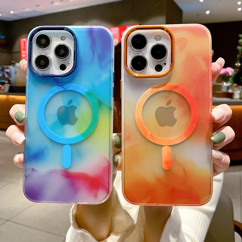 IPhone 13 y 14 MagSafe / Funda Pintura de Acuarela