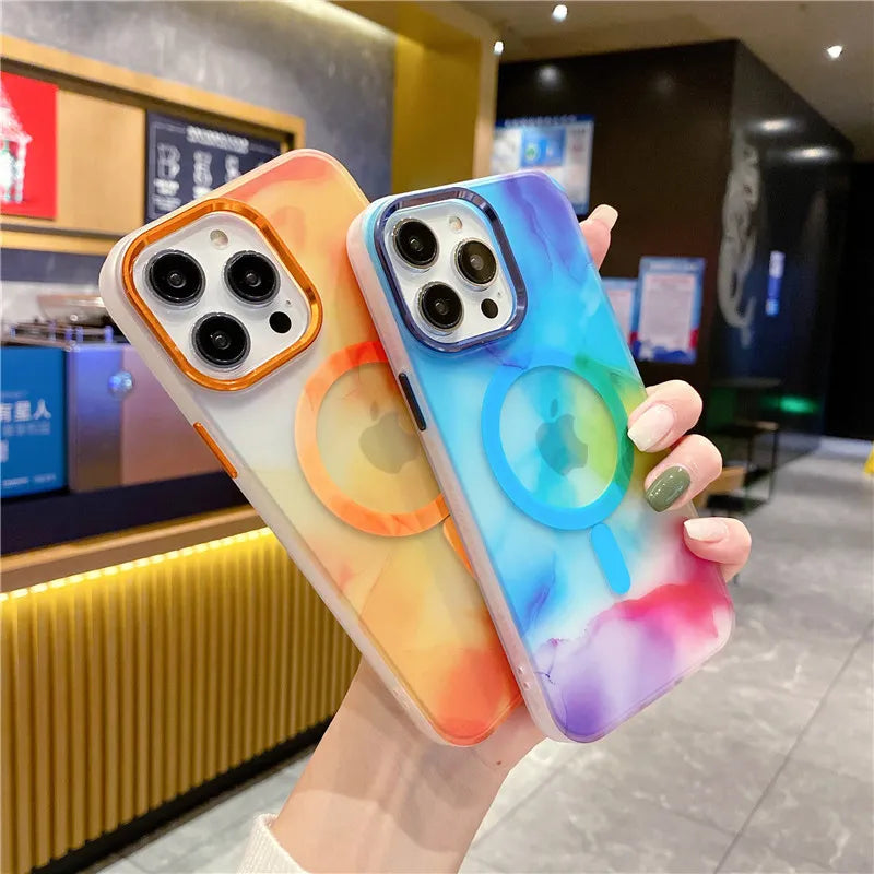 IPhone 13 y 14 MagSafe / Funda Pintura de Acuarela