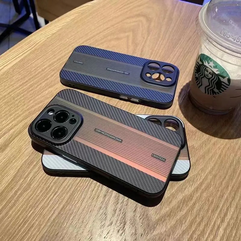 iPhone 11 a 14 / Funda Fibra de Carbono