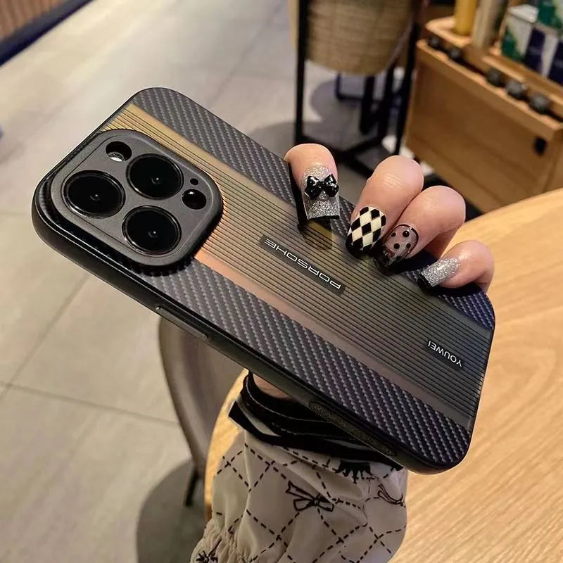 iPhone 11 a 14 / Funda Fibra de Carbono