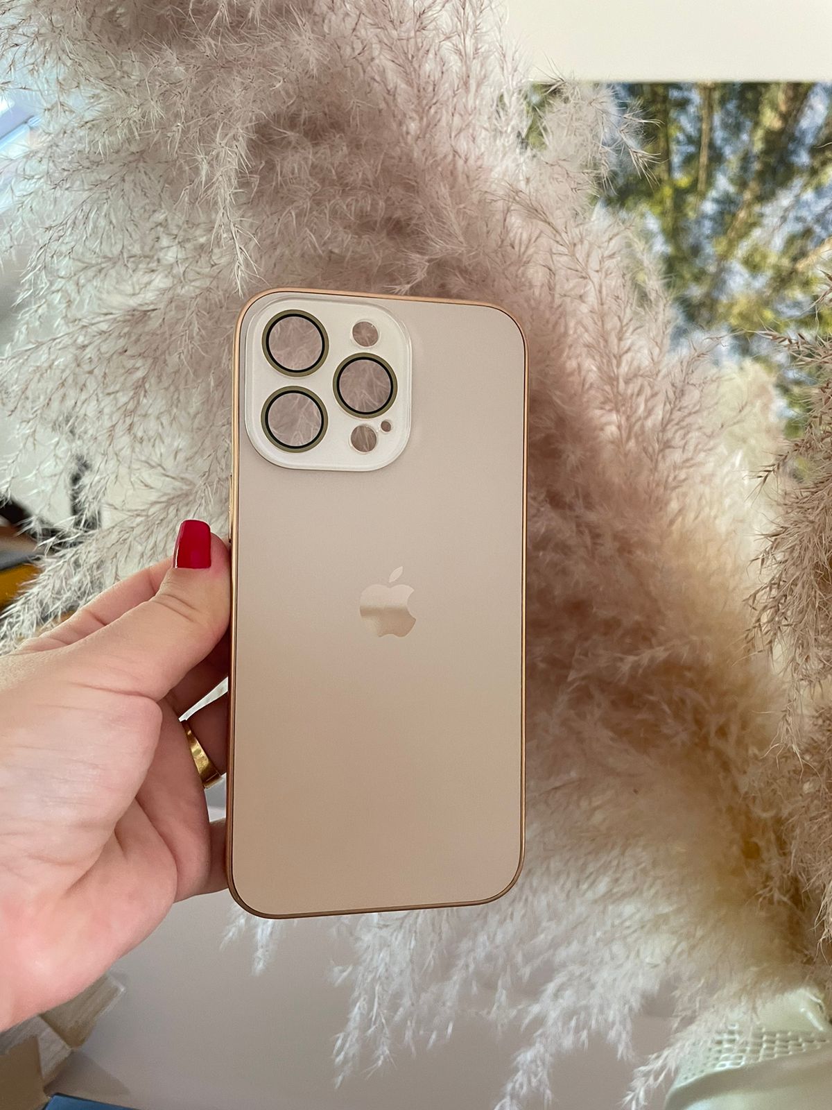 iPhone 12 a 14 / Funda I Glass Titanio