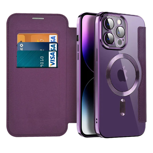 iPhone 11 a 15 MagSafe /  Funda  de Billetera de Cuero