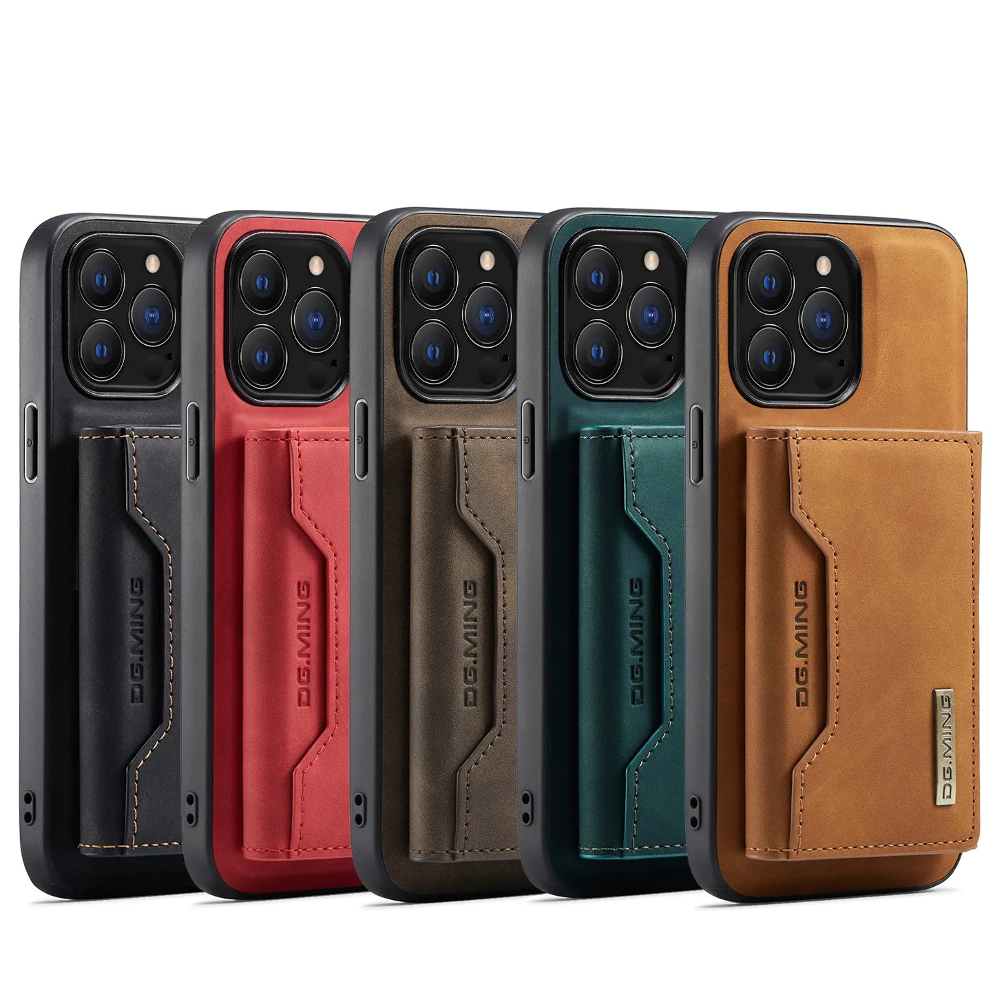 iPhone 7 a 11  /  Funda con Cartera de cuero Magnética