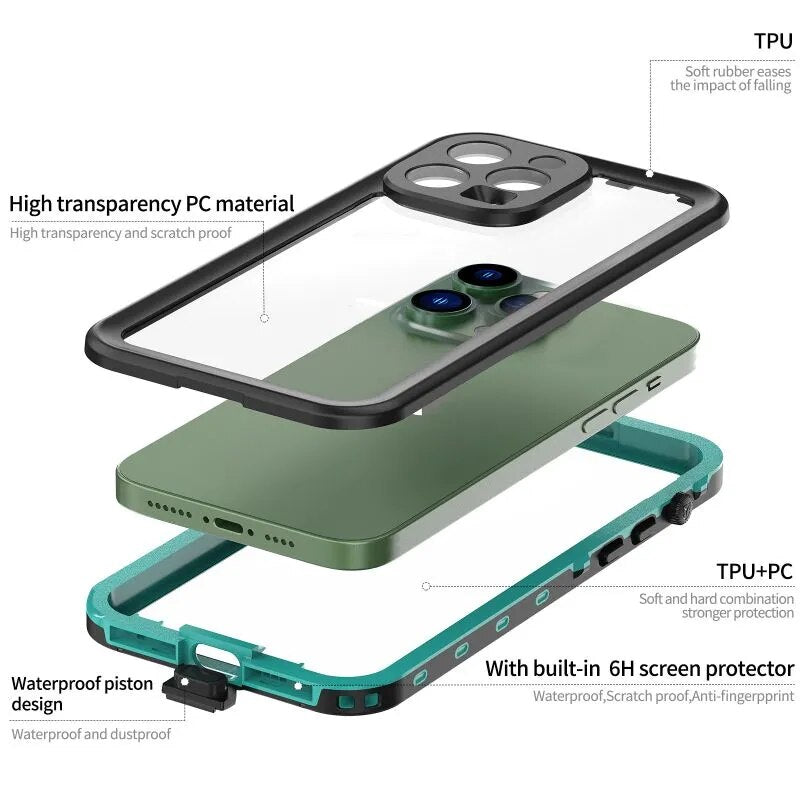 iPhone 11 a 14  /  Funda Impermeable / Bucear